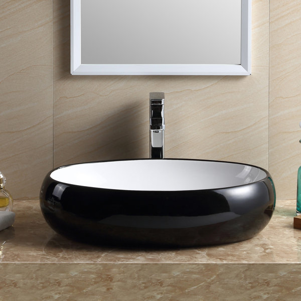 Fine Fixtures Modern Vitreous China Oval Vessel Bathroom Sink & Reviews